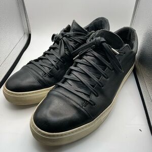 Black Leather Punk Rock Influenced Men's Sneakers - by John Varvatos